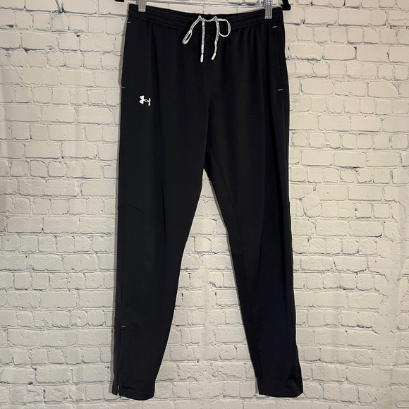 Under Armour Black Track Pants Bottom Zip - Picture 1 of 1